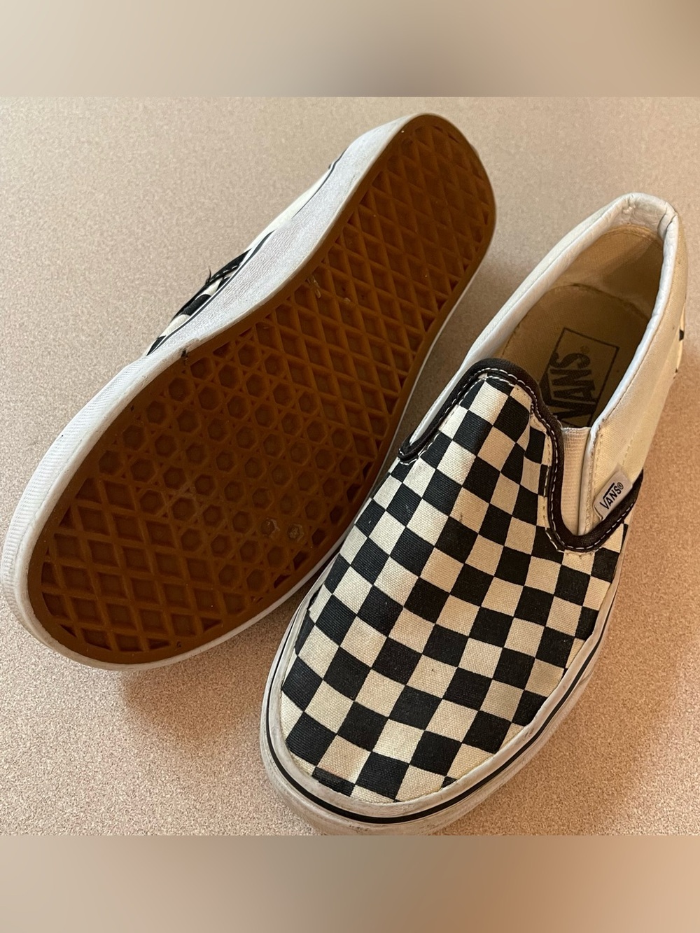 Vans Checkerboard Slip-On in Black and White